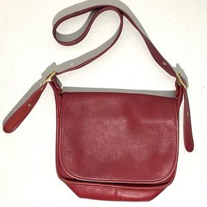 Rare Vintage Red Coach Patricia Legacy Leather Crossbody Saddle Bag J1P 9951